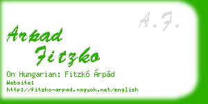 arpad fitzko business card